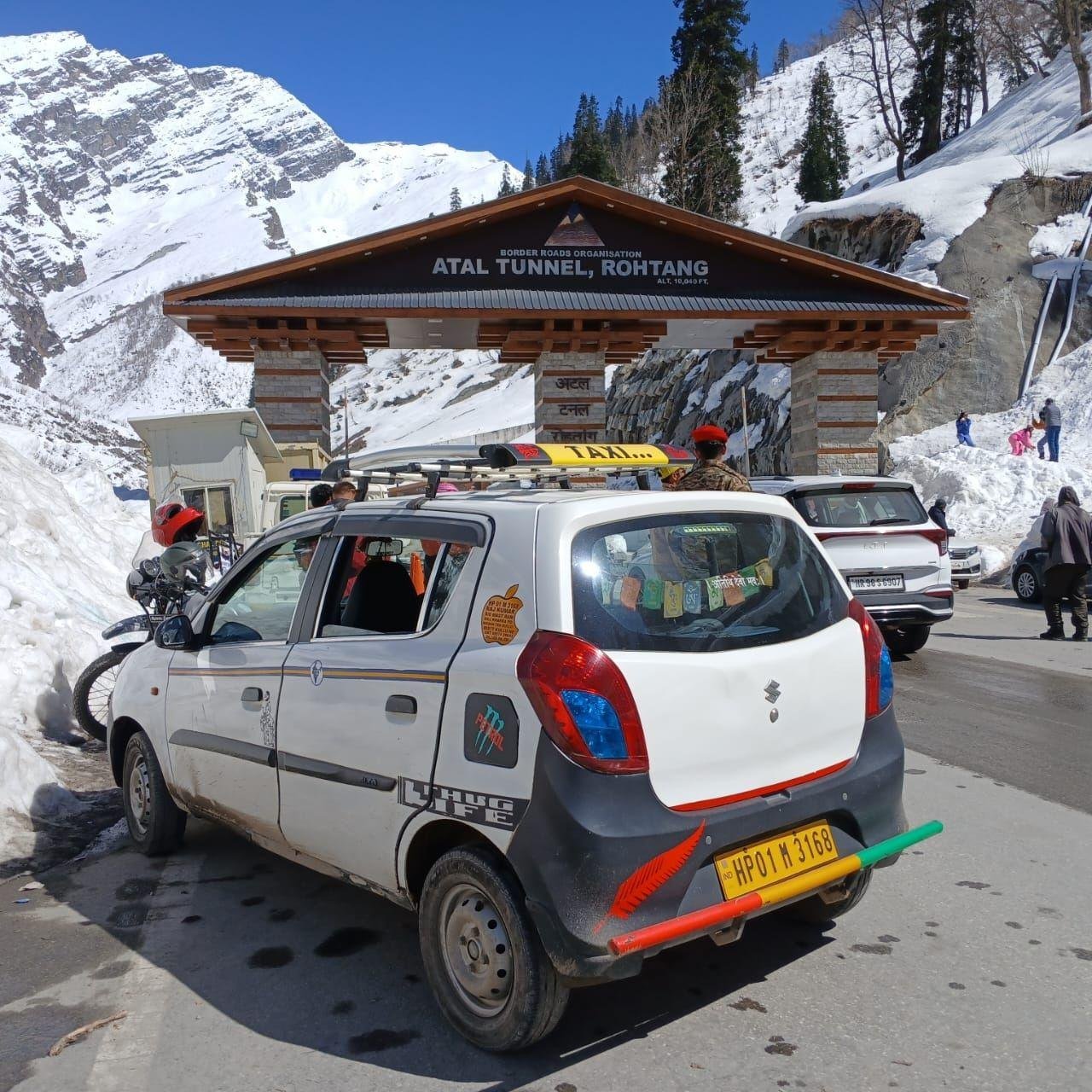 Our Alto at Atal Tunnel, Rohtang